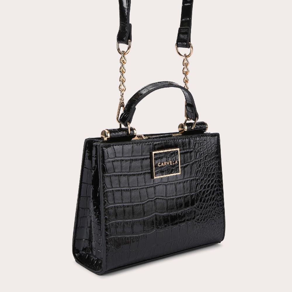 Carvela JESSICA MINI TOTE 2 Black Croc Tote Bag By CARVELA