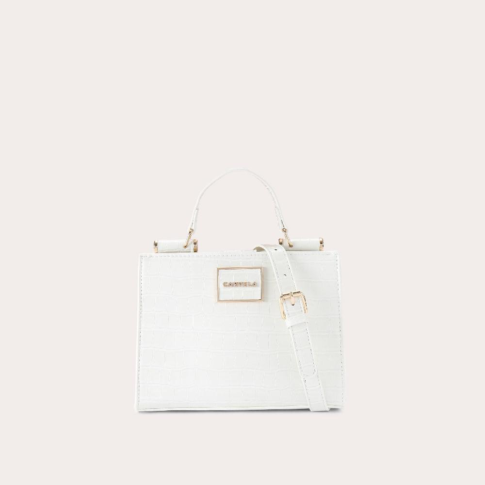 carvela JESSICA MINI TOTE 2 Bone Croc Tote Bag by CARVELA