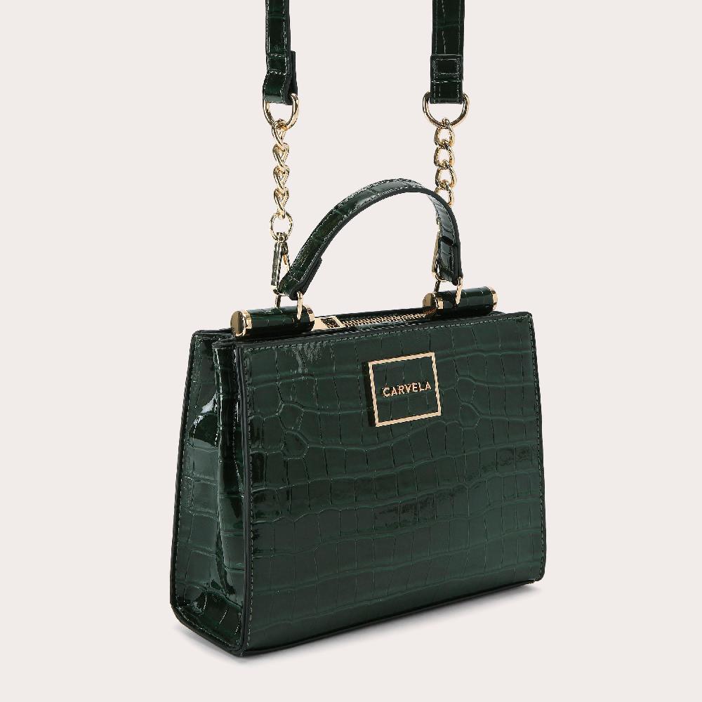 Carvela JESSICA MINI TOTE 2 Dark Green Croc Tote Bag By CARVELA