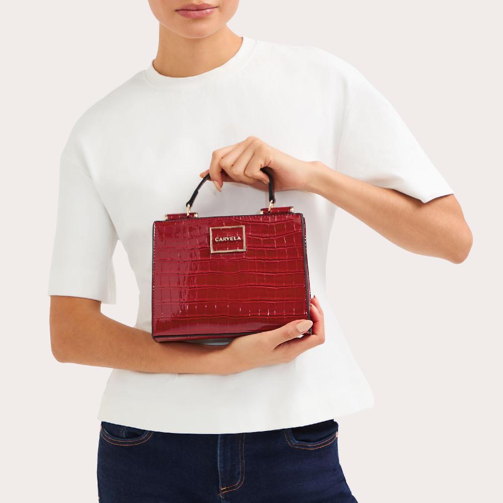 Carvela JESSICA MINI TOTE 2 Red Croc Tote Bag By CARVELA