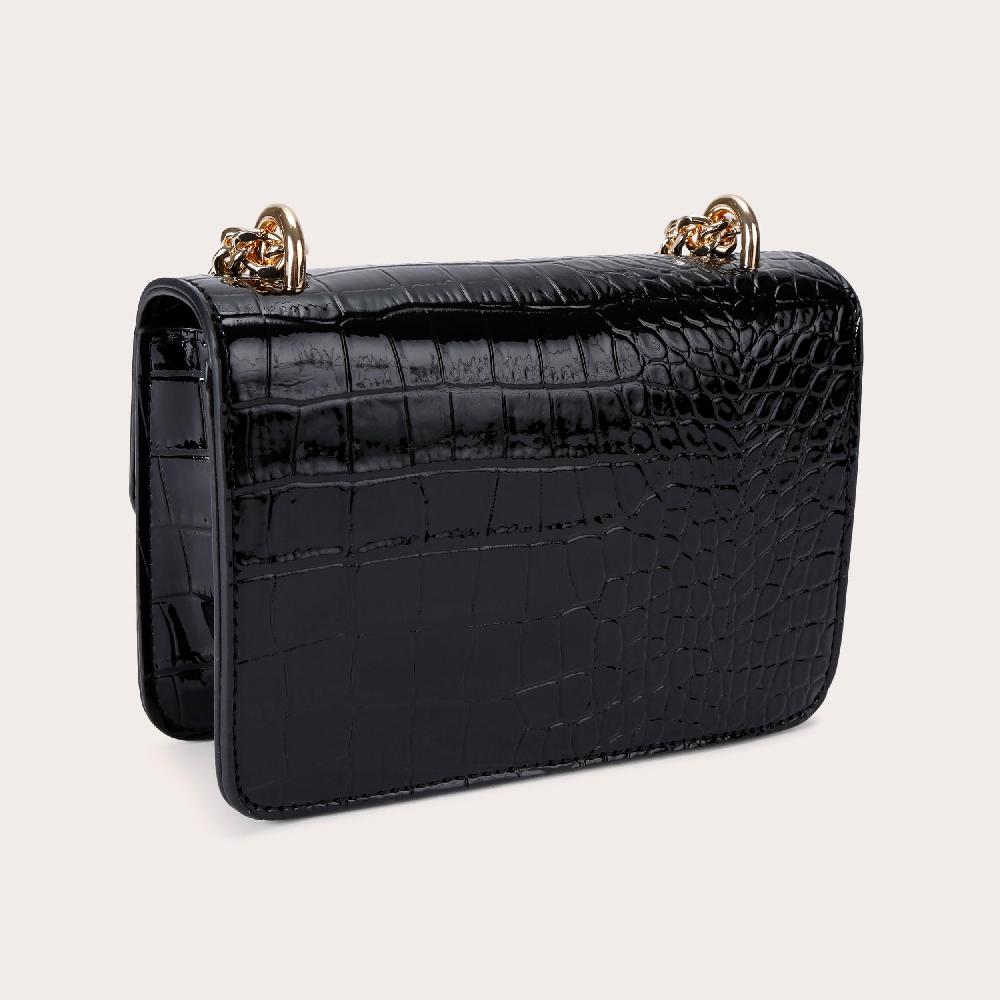 Carvela JESSICA SHOULDER BAG Black Croc Shoulder Bag By CARVELA
