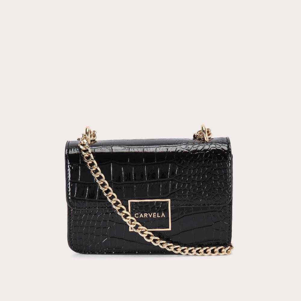 carvela JESSICA SHOULDER BAG Black Croc Shoulder Bag by CARVELA