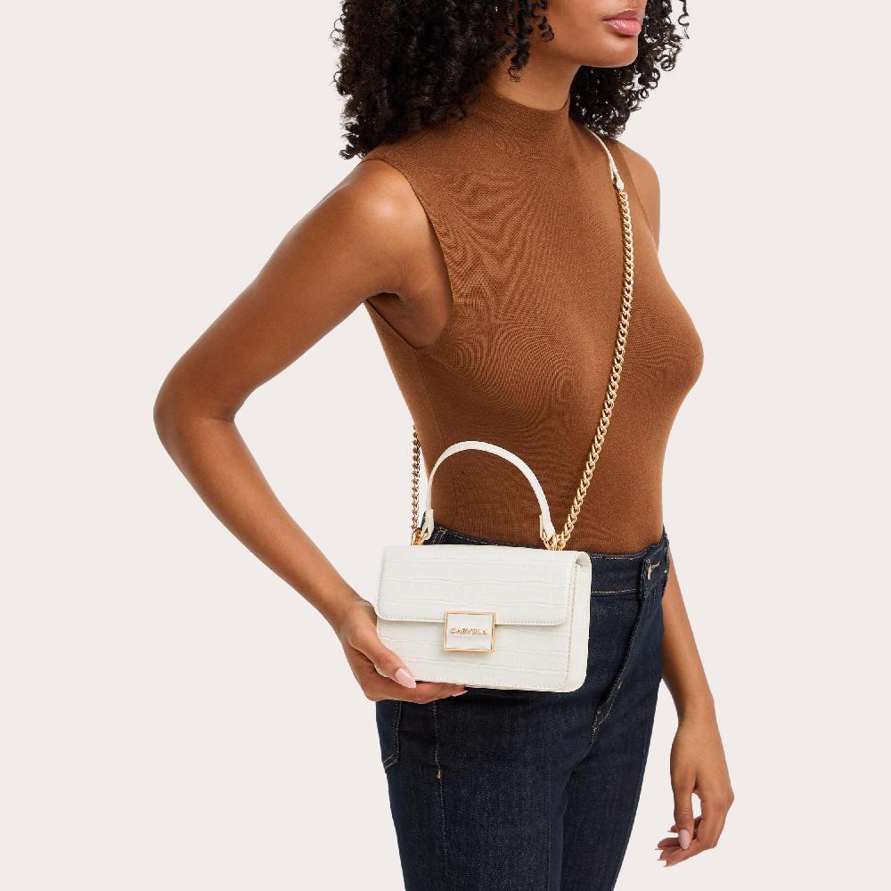 Carvela JESSICA SHOULDER BAG Bone Croc Shoulder Bag By CARVELA