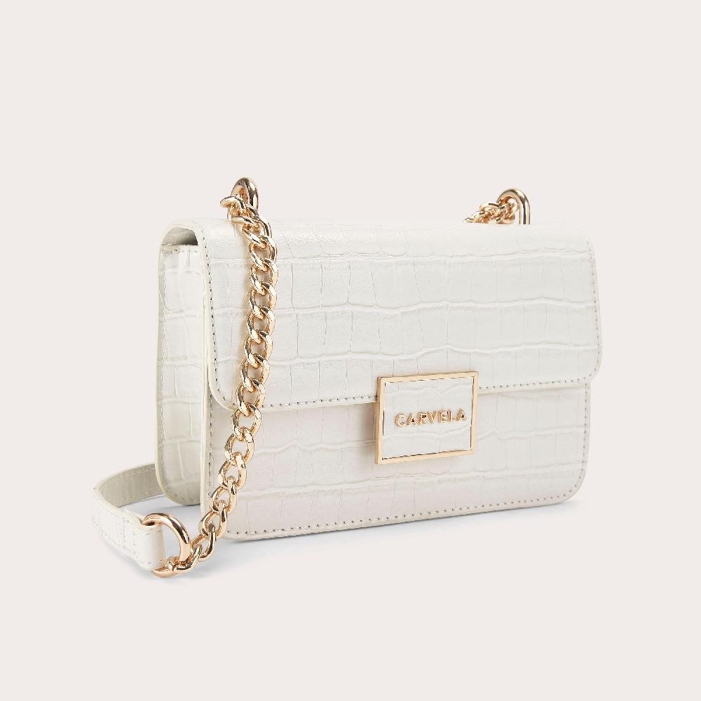Carvela JESSICA SHOULDER BAG Bone Croc Shoulder Bag By CARVELA