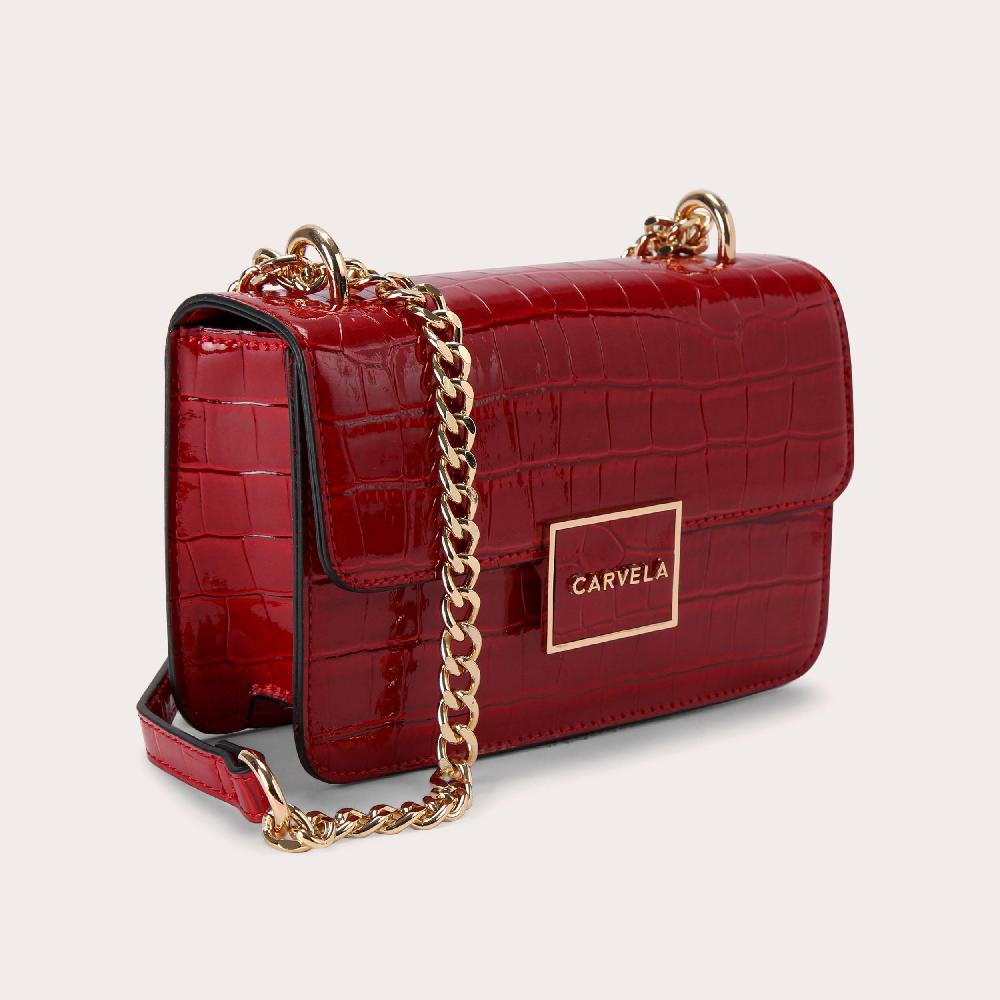Carvela JESSICA SHOULDER BAG Red Croc Cross Body Bag By CARVELA