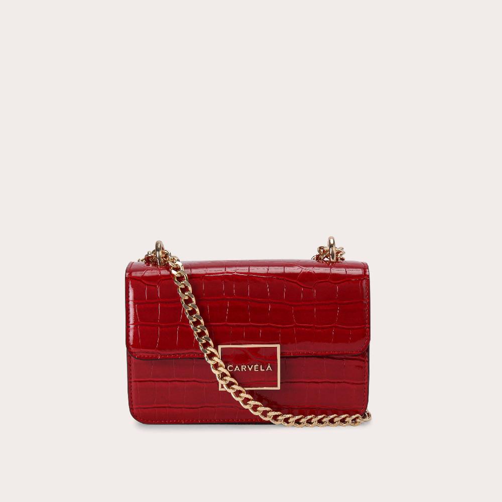 carvela JESSICA SHOULDER BAG Red Croc Cross Body Bag by CARVELA