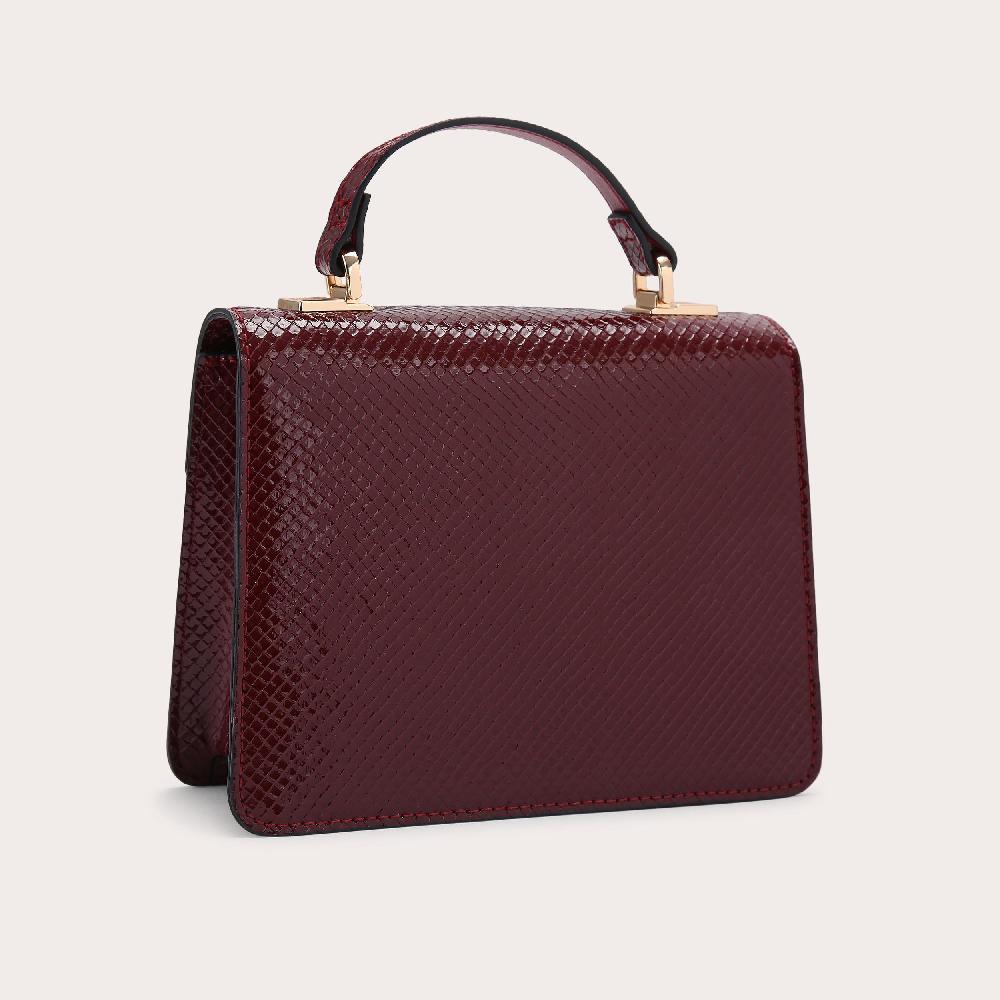 Carvela JESSICA TOP HANDLE Dark Red Lizard Top Handle Bag By CARVELA