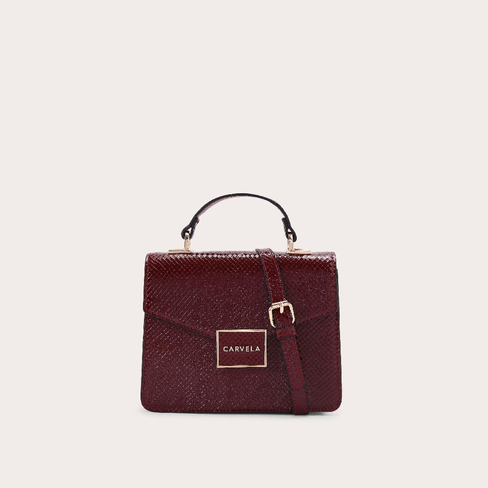 carvela JESSICA TOP HANDLE Dark Red Lizard Top Handle Bag by CARVELA