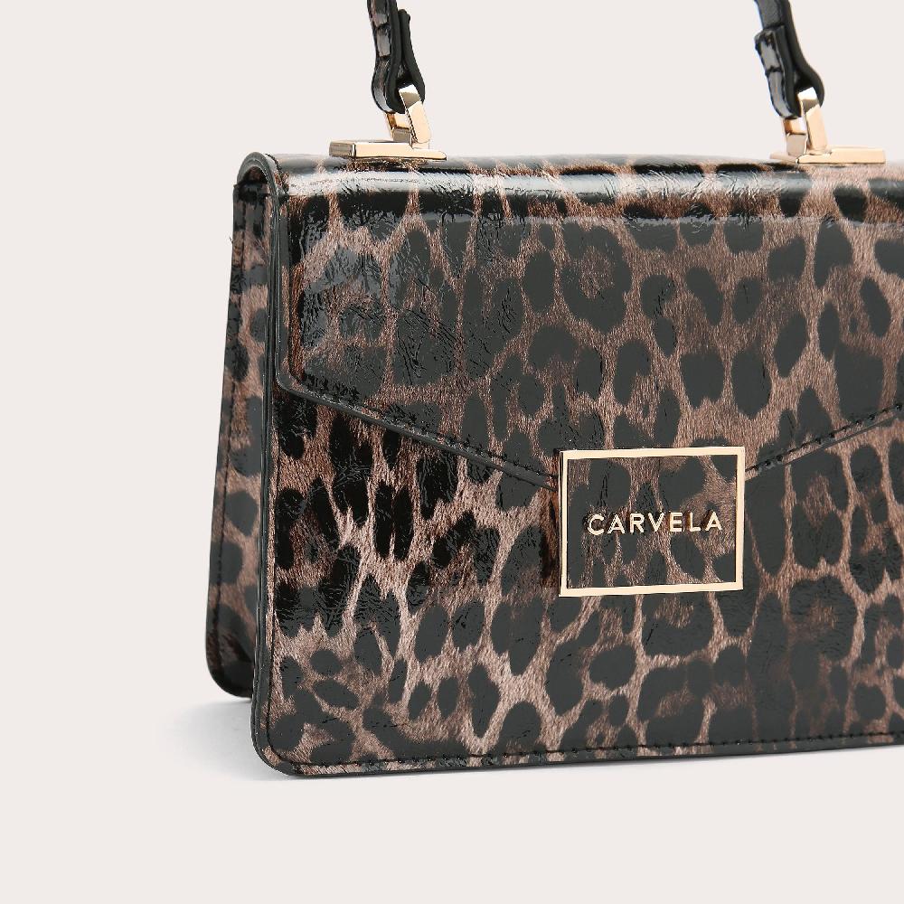 Carvela JESSICA TOP HANDLE Leopard Print Top Handle Bag By CARVELA