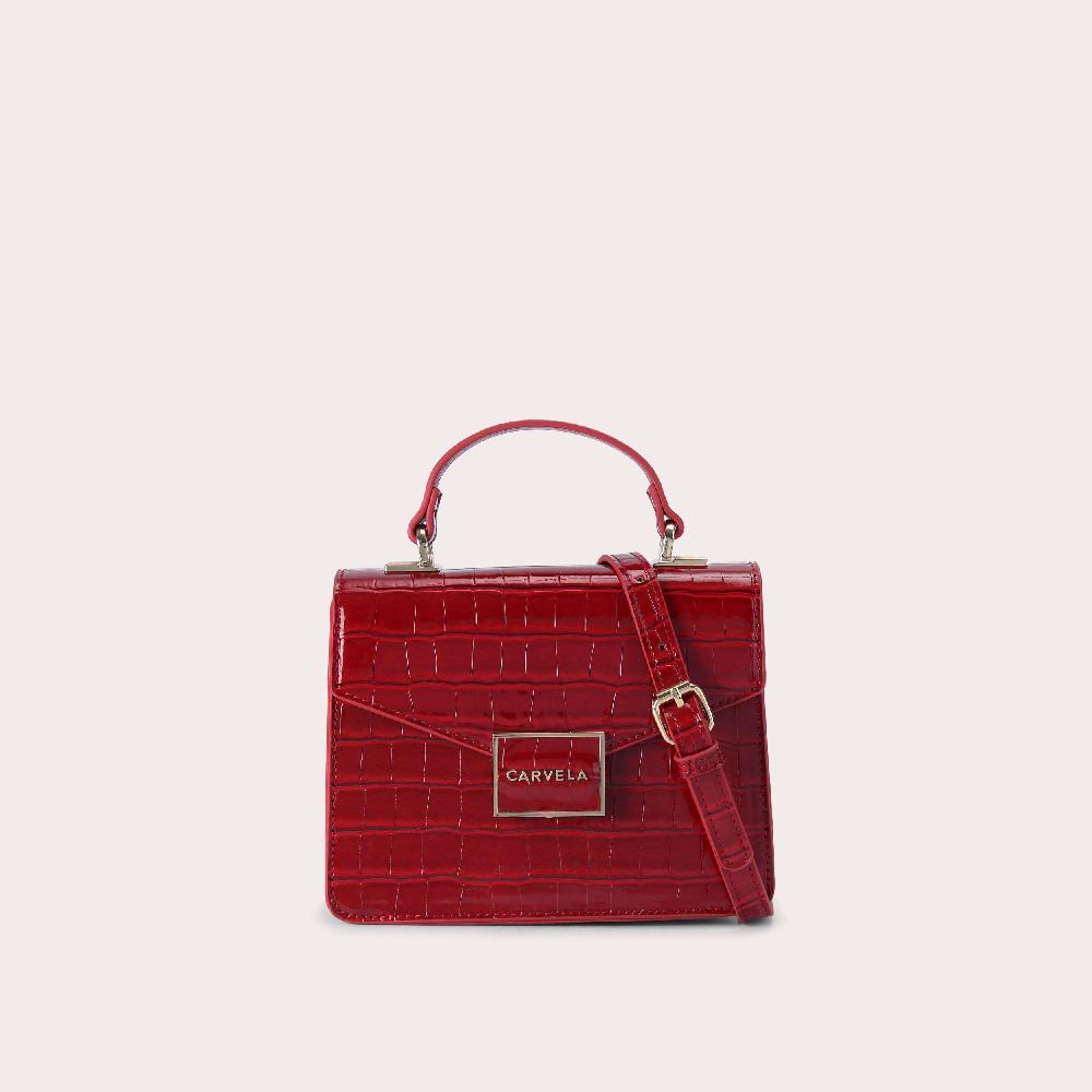 carvela JESSICA TOP HANDLE Red Croc Top Handle Bag by CARVELA
