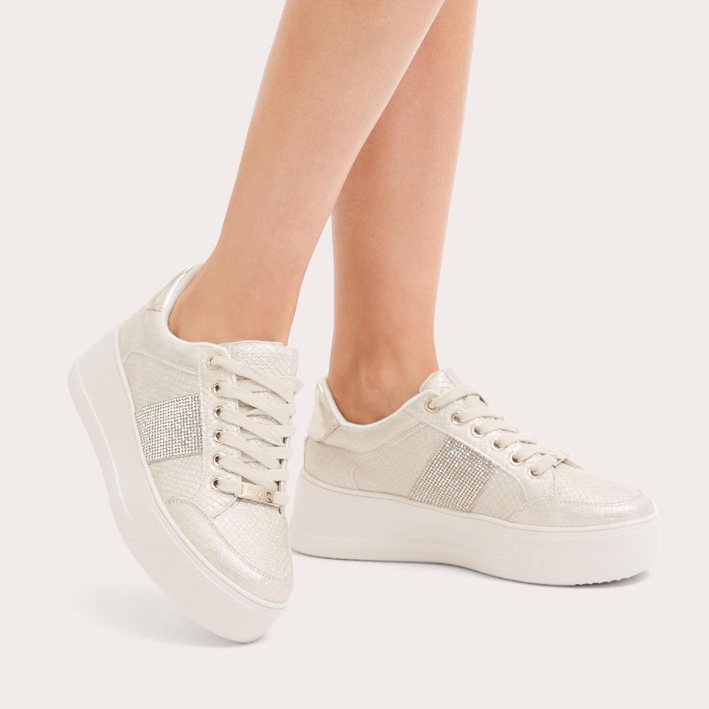 Carvela JIVE LACE UP Gold Metallic Snake Trainer By CARVELA