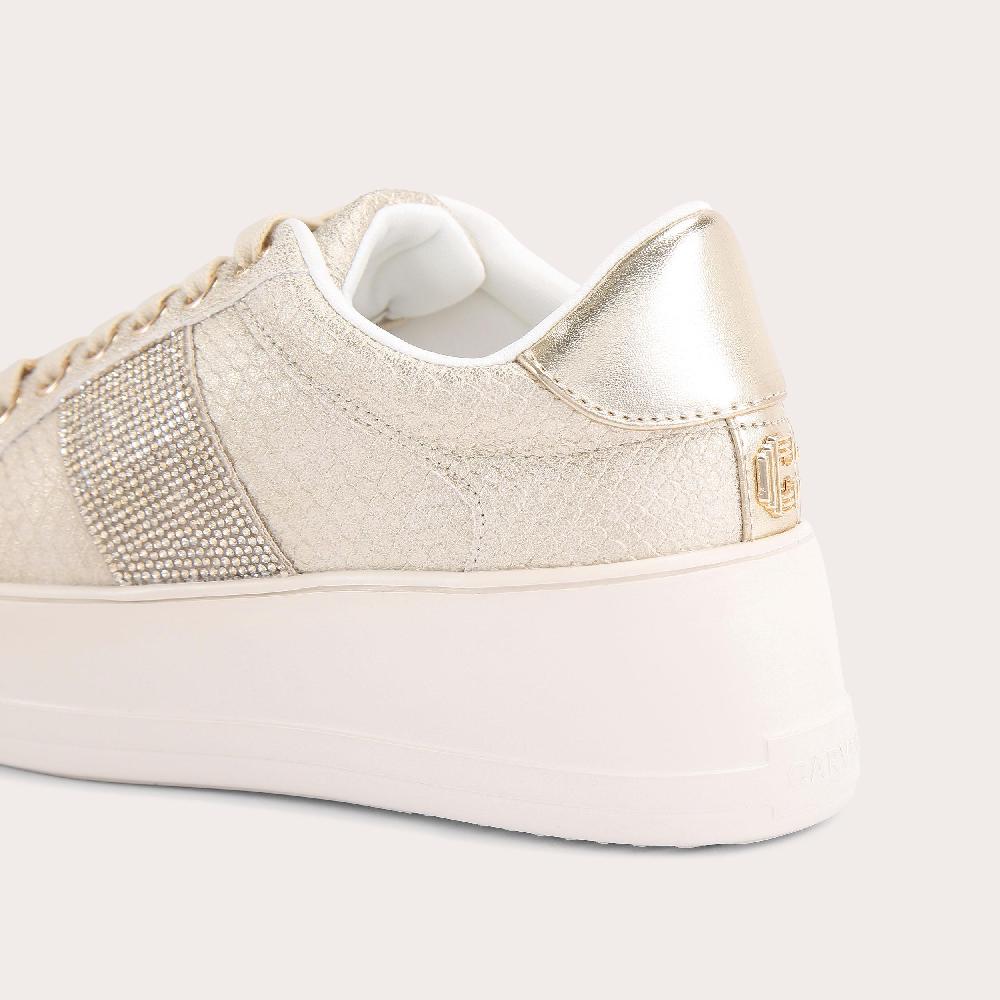 Carvela JIVE LACE UP Gold Metallic Snake Trainer By CARVELA