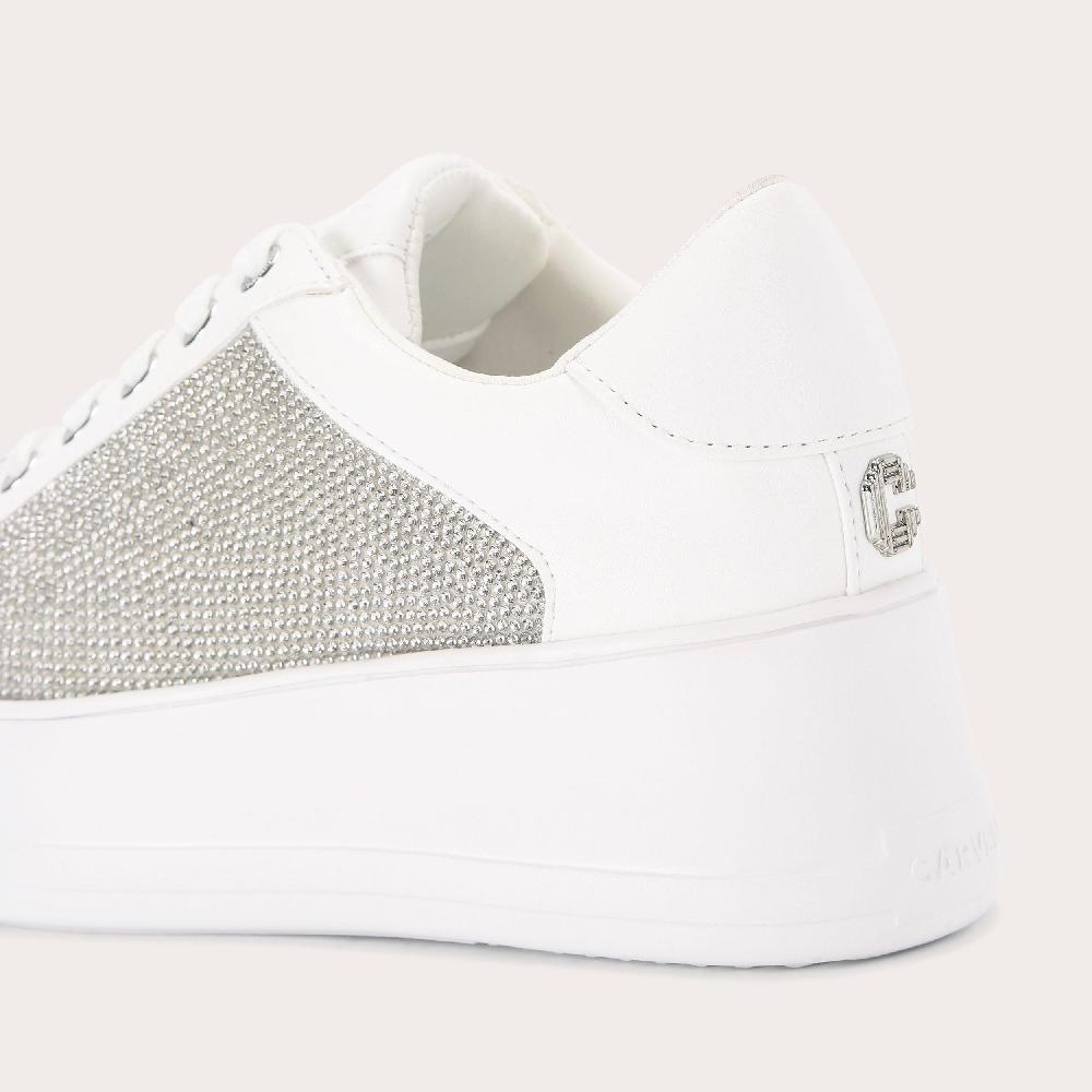 Carvela JIVE LACE UP White Crystal Trainer By CARVELA