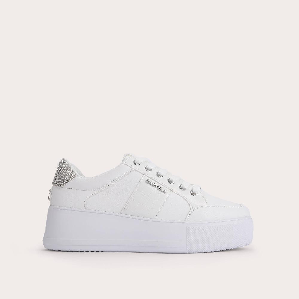 carvela JIVE LACE UP White Lace Up Trainers by CARVELA