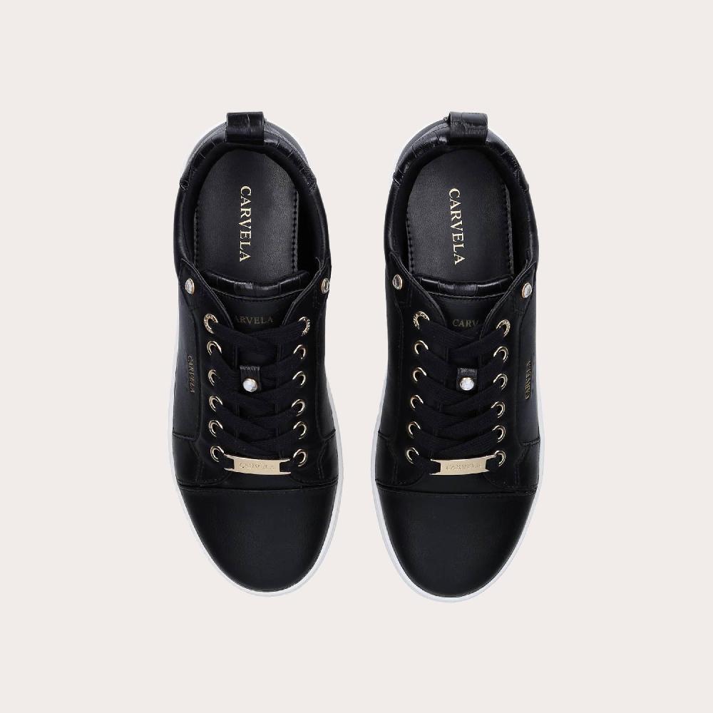 Carvela JOYFUL Black Gem Detail Trainers By CARVELA