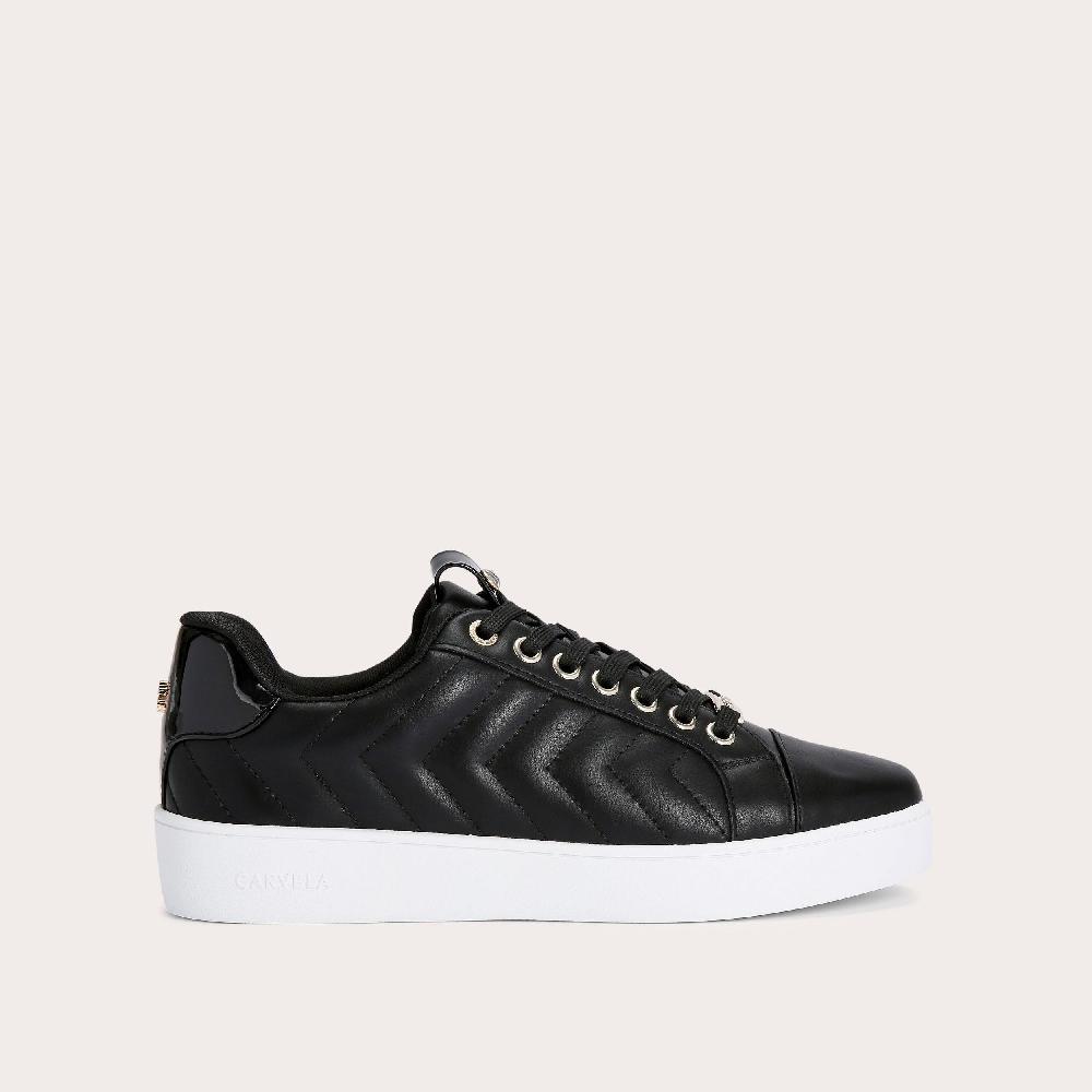 carvela JOYFUL QUILT Black Lace Up Trainers by CARVELA