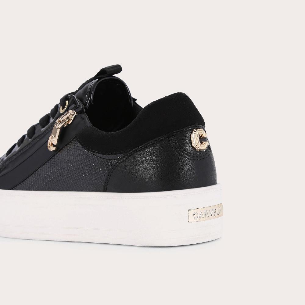 Carvela JUNIOR ZIP White Croc Print Zipped Trainers By CARVELA