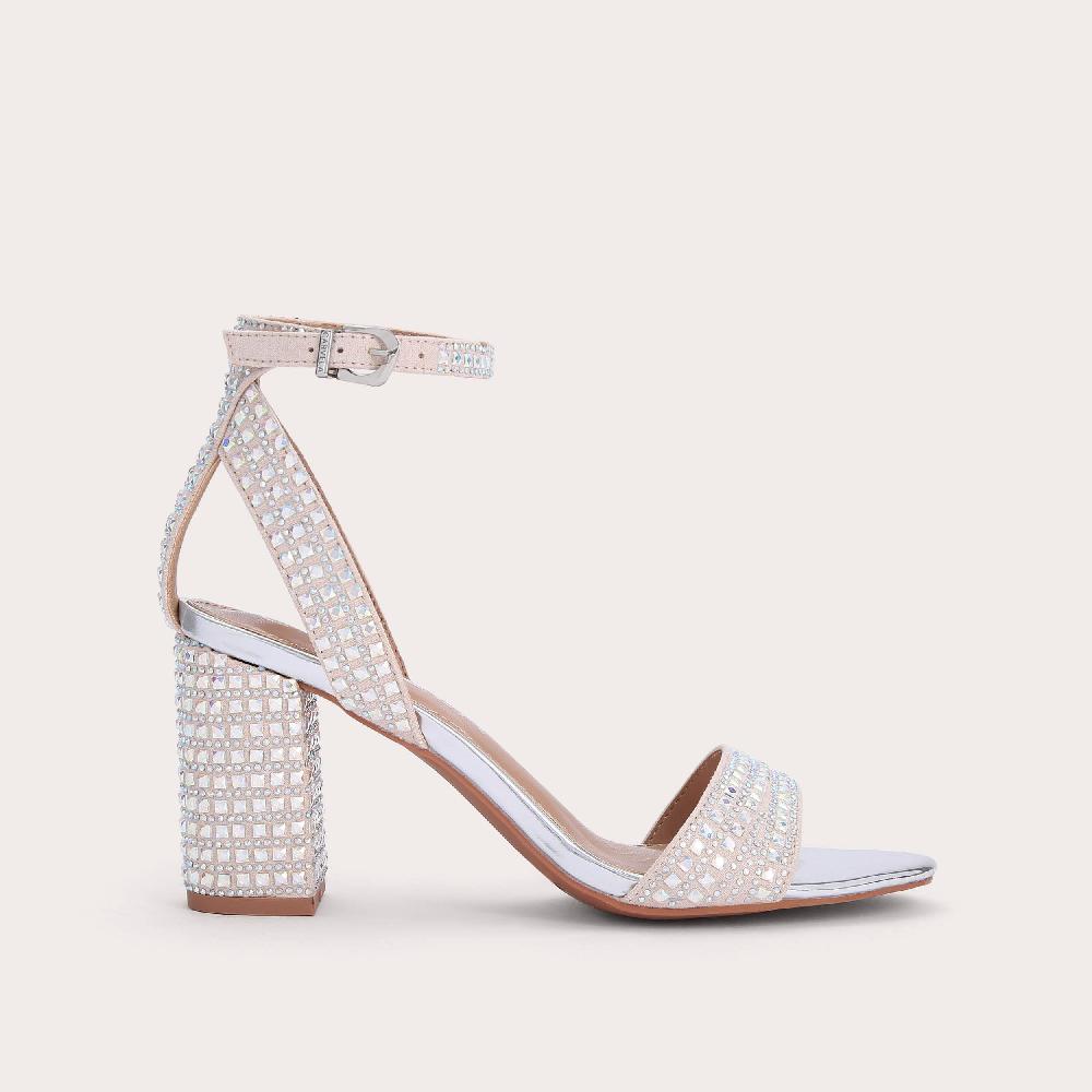 carvela KIANNI Blush Jewelled Block Heel Sandal by CARVELA