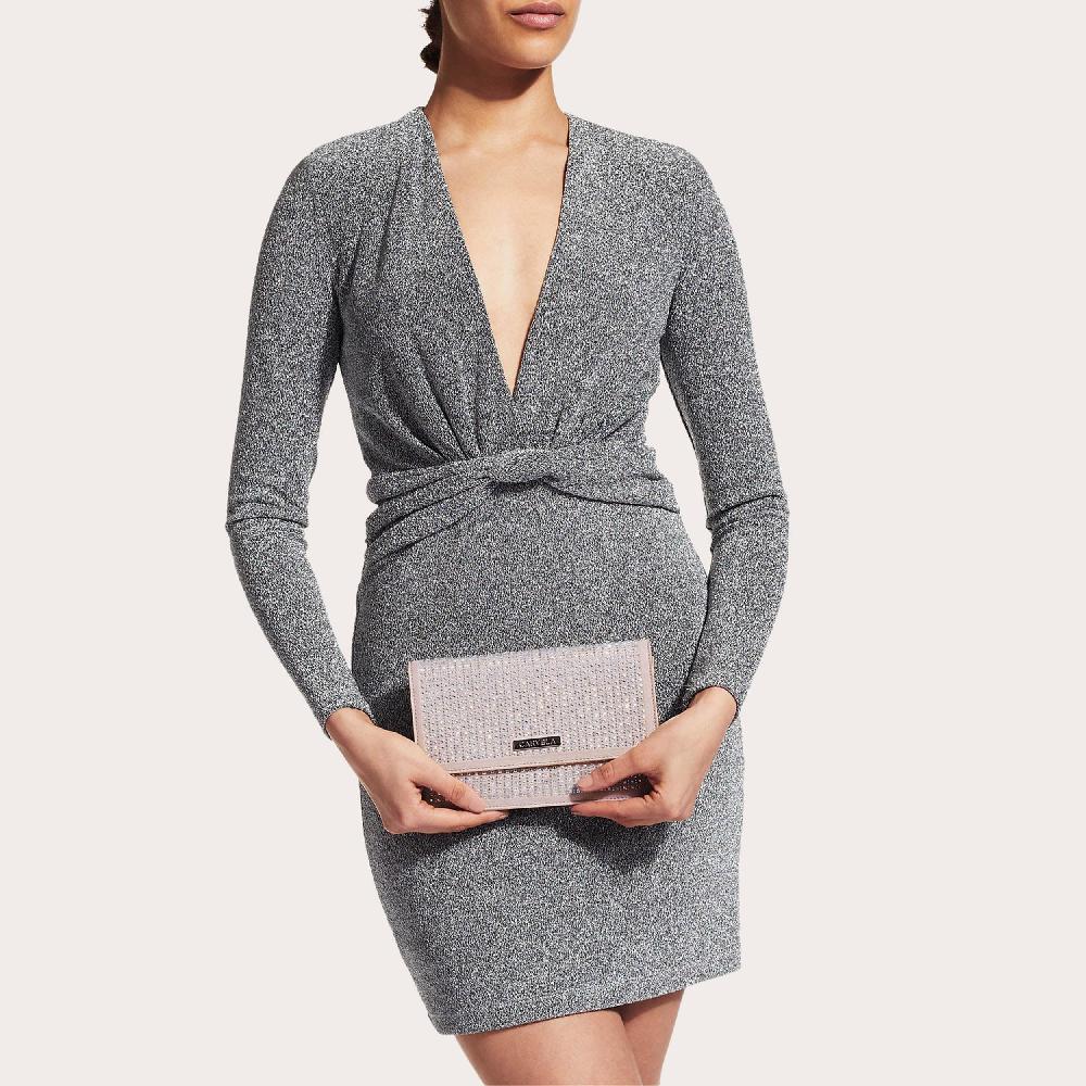 Carvela KIANNI CLUTCH Blush Fabric Jewelled Clutch Bag By CARVELA