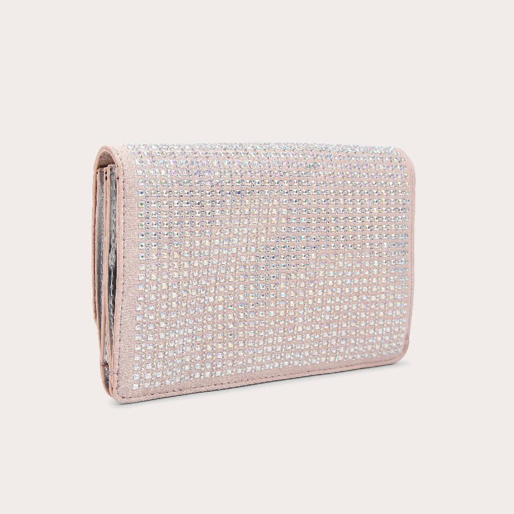 Carvela KIANNI CLUTCH Blush Fabric Jewelled Clutch Bag By CARVELA