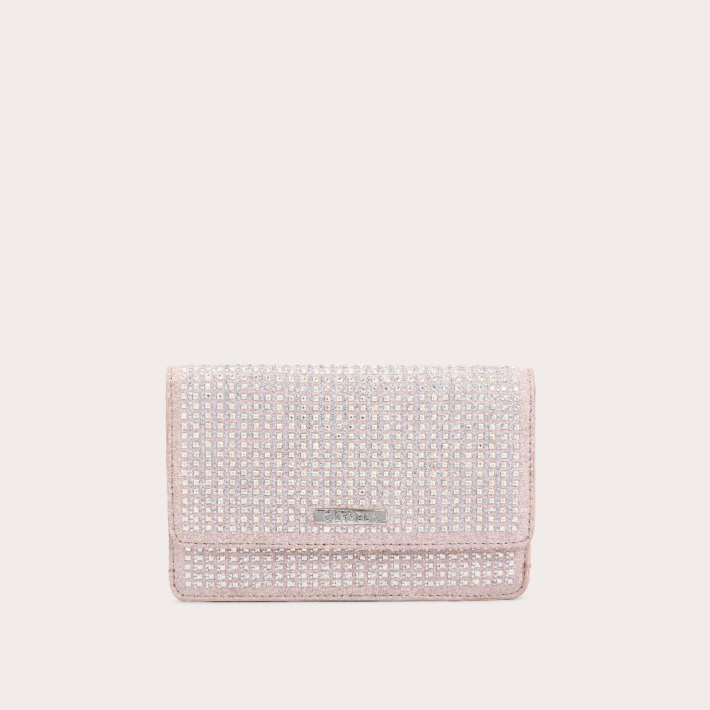 carvela KIANNI CLUTCH Blush Fabric Jewelled Clutch Bag by CARVELA