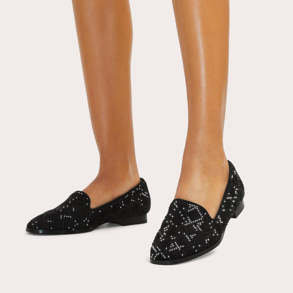 Carvela KINGSLEY LOAFER Black Crystal Slip On Loafer By CARVELA