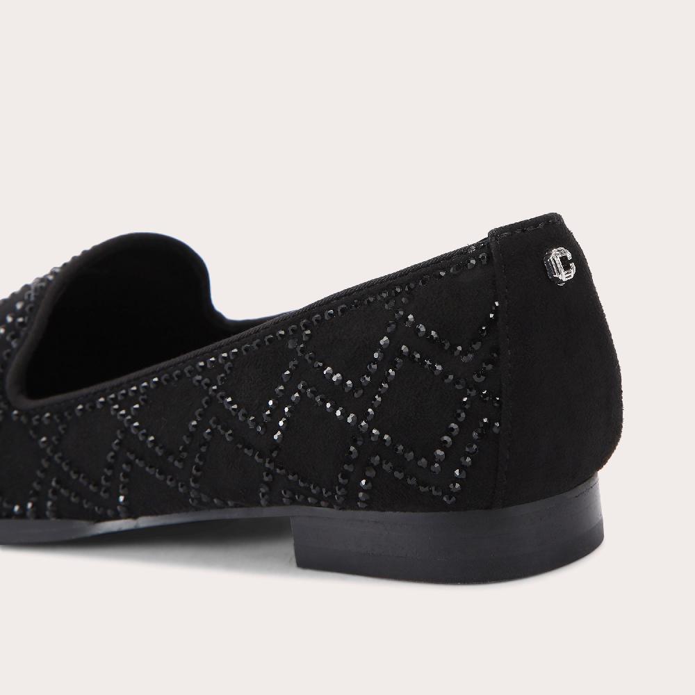 Carvela KINGSLEY LOAFER Black Crystal Slip On Loafer By CARVELA