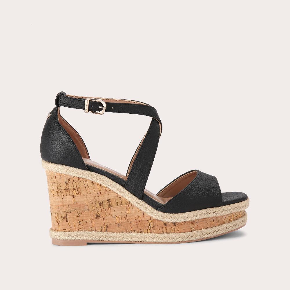 carvela KROSS WEDGE Black Wedge Heel Sandal by CARVELA