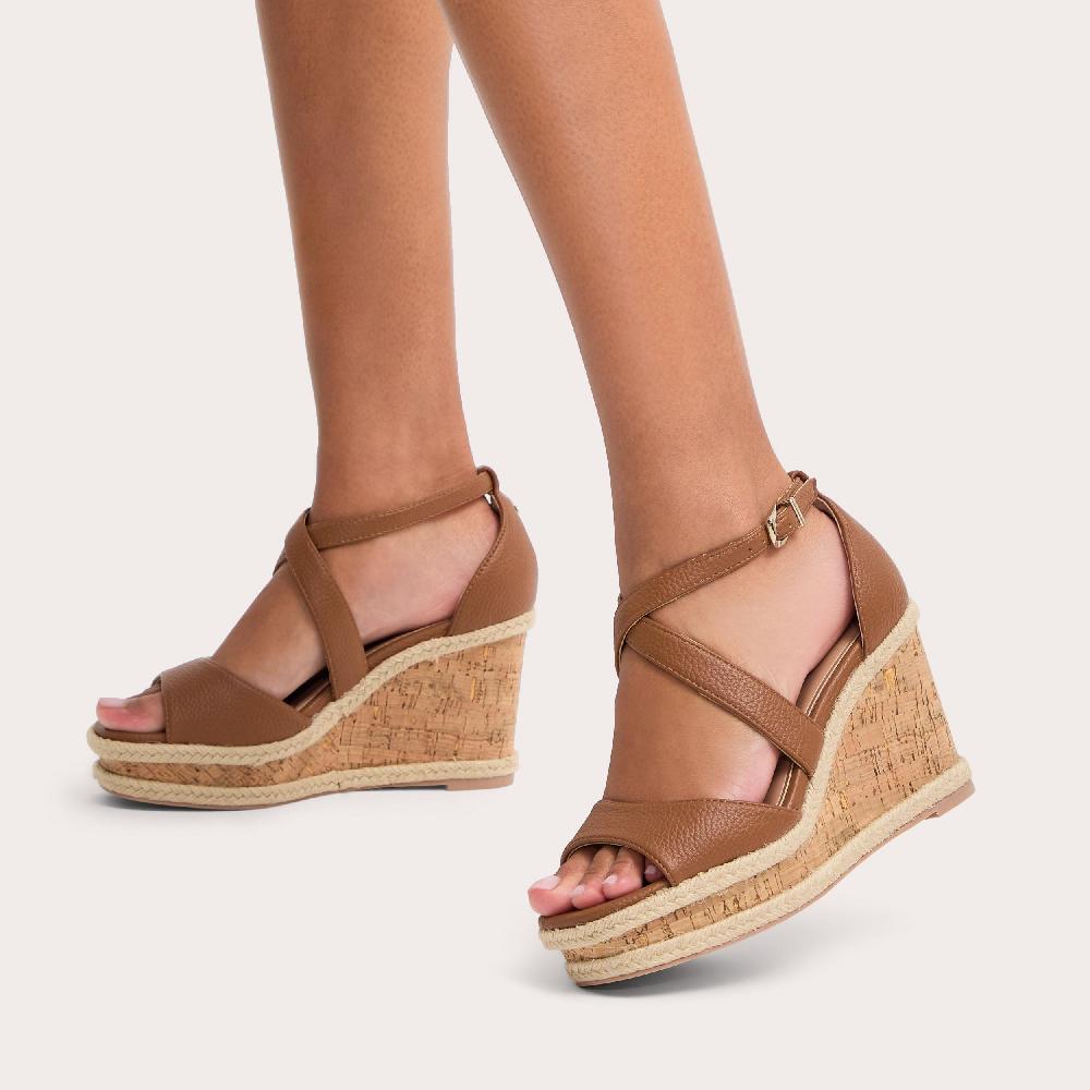 Carvela KROSS WEDGE Tan Wedge Heel Sandal By CARVELA