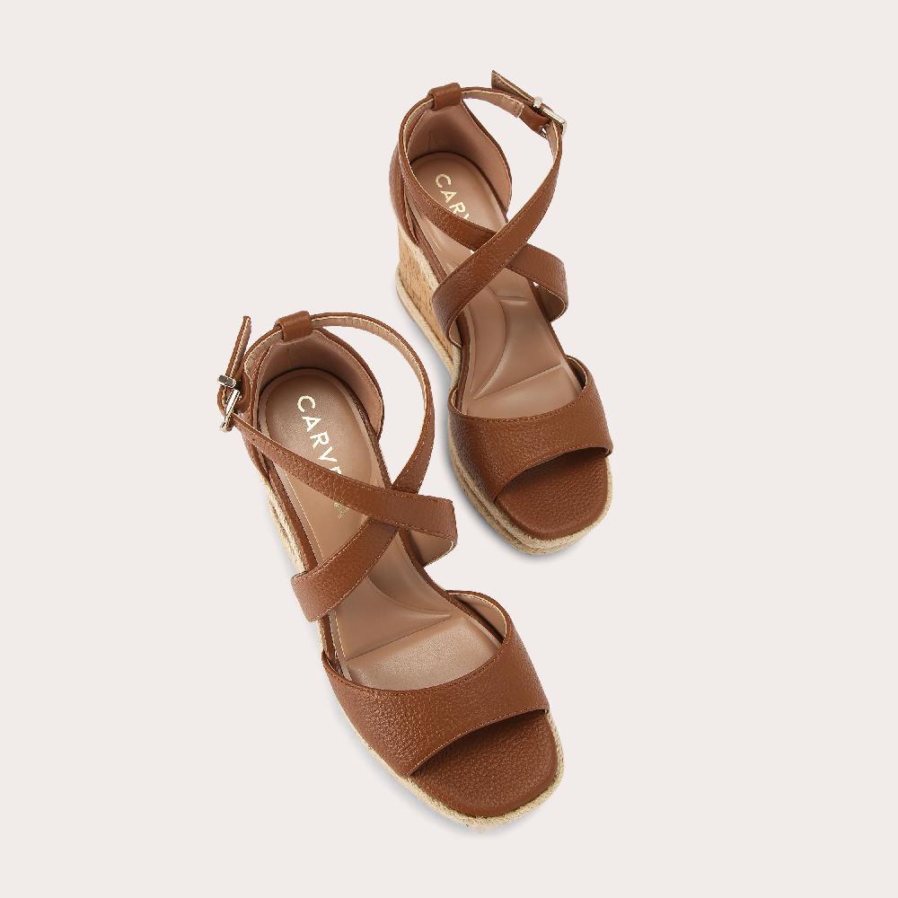 Carvela KROSS WEDGE Tan Wedge Heel Sandal By CARVELA