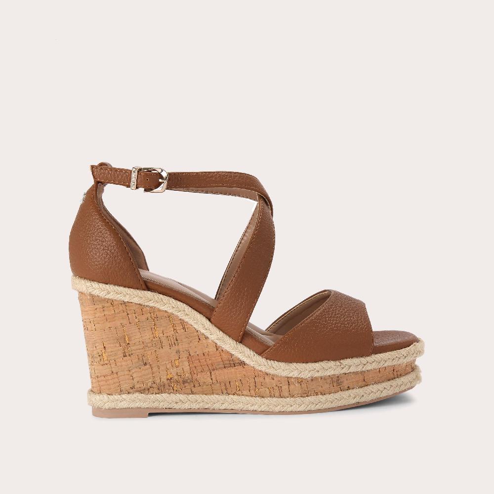carvela KROSS WEDGE Tan Wedge Heel Sandal by CARVELA