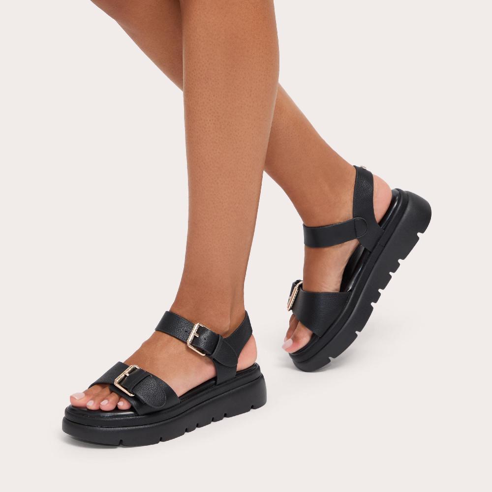 Carvela KRYPTON BUCKLE Black Buckle Sandal By CARVELA COMFORT