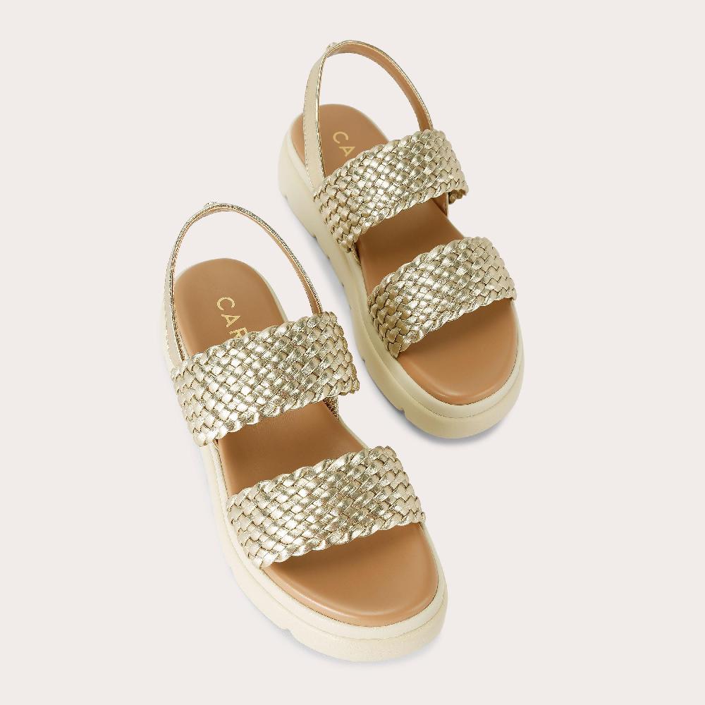 Carvela KRYPTON WEAVE Gold Woven Sandal By CARVELA COMFORT