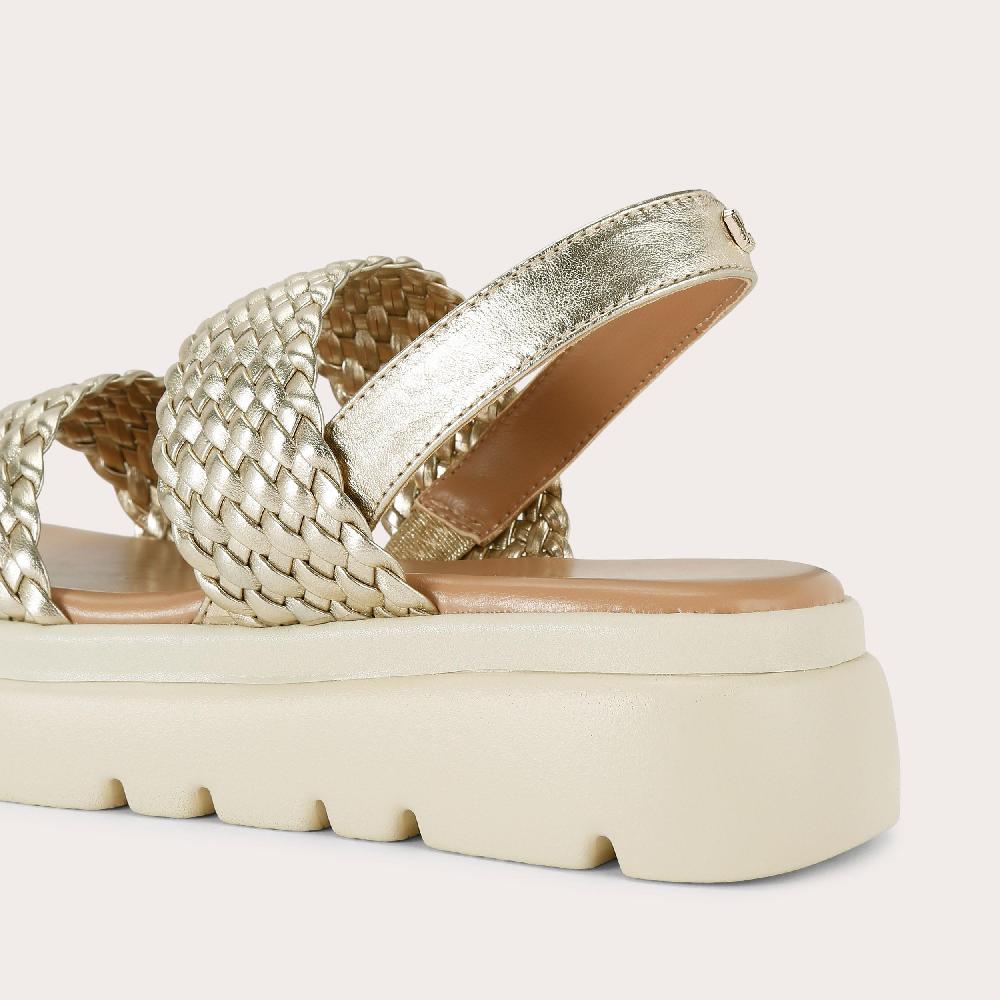 Carvela KRYPTON WEAVE Gold Woven Sandal By CARVELA COMFORT
