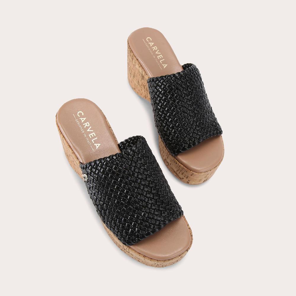 Carvela KRYPTON WEAVE WEDGE Black Woven Wedge Heel By CARVELA COMFORT