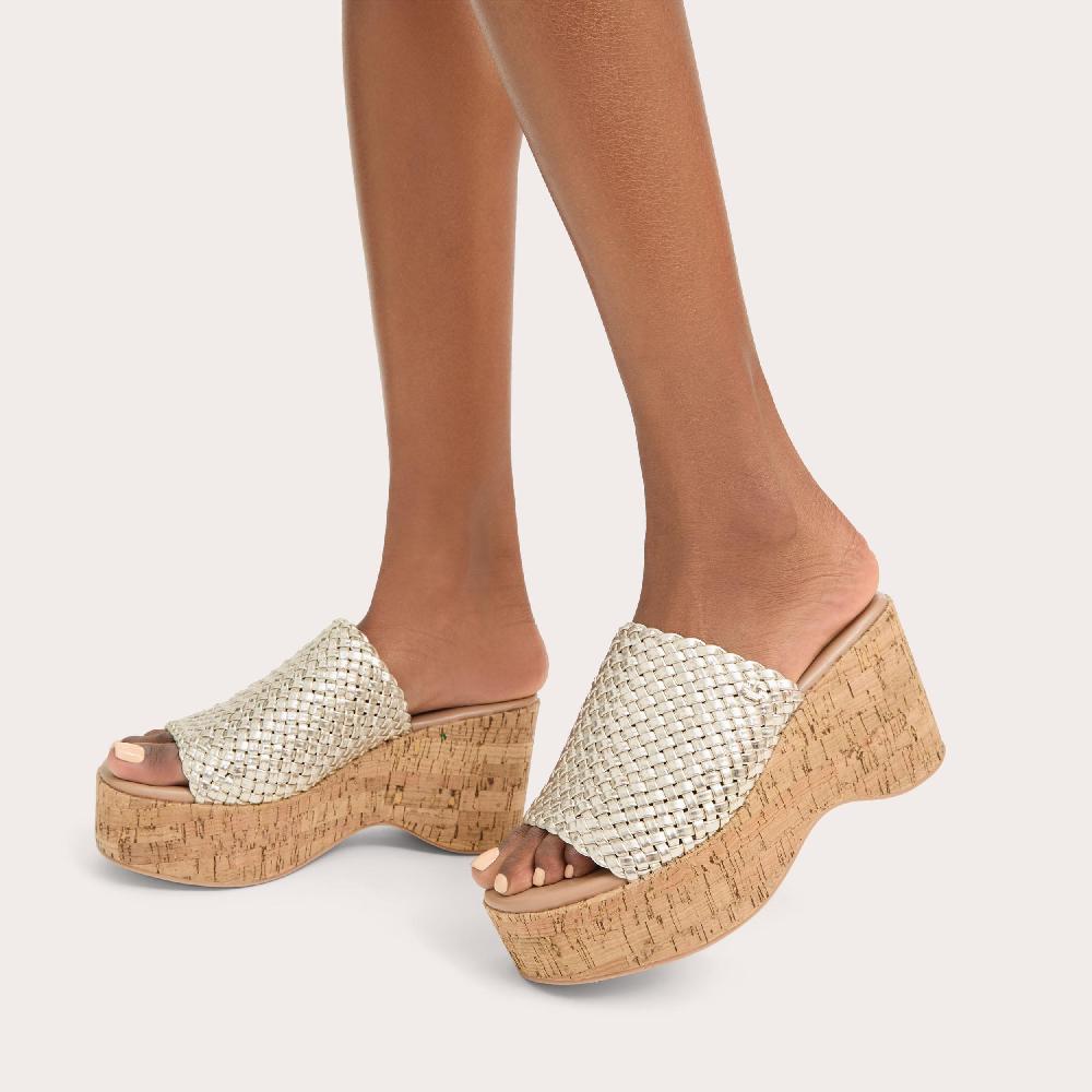 Carvela KRYPTON WEAVE WEDGE Gold Woven Wedge Heel By CARVELA COMFORT