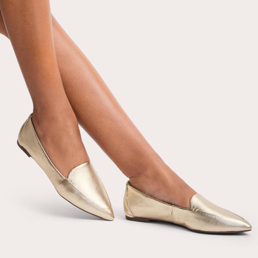 Carvela LANDED 2 Gold Leather Slip On Flats By CARVELA