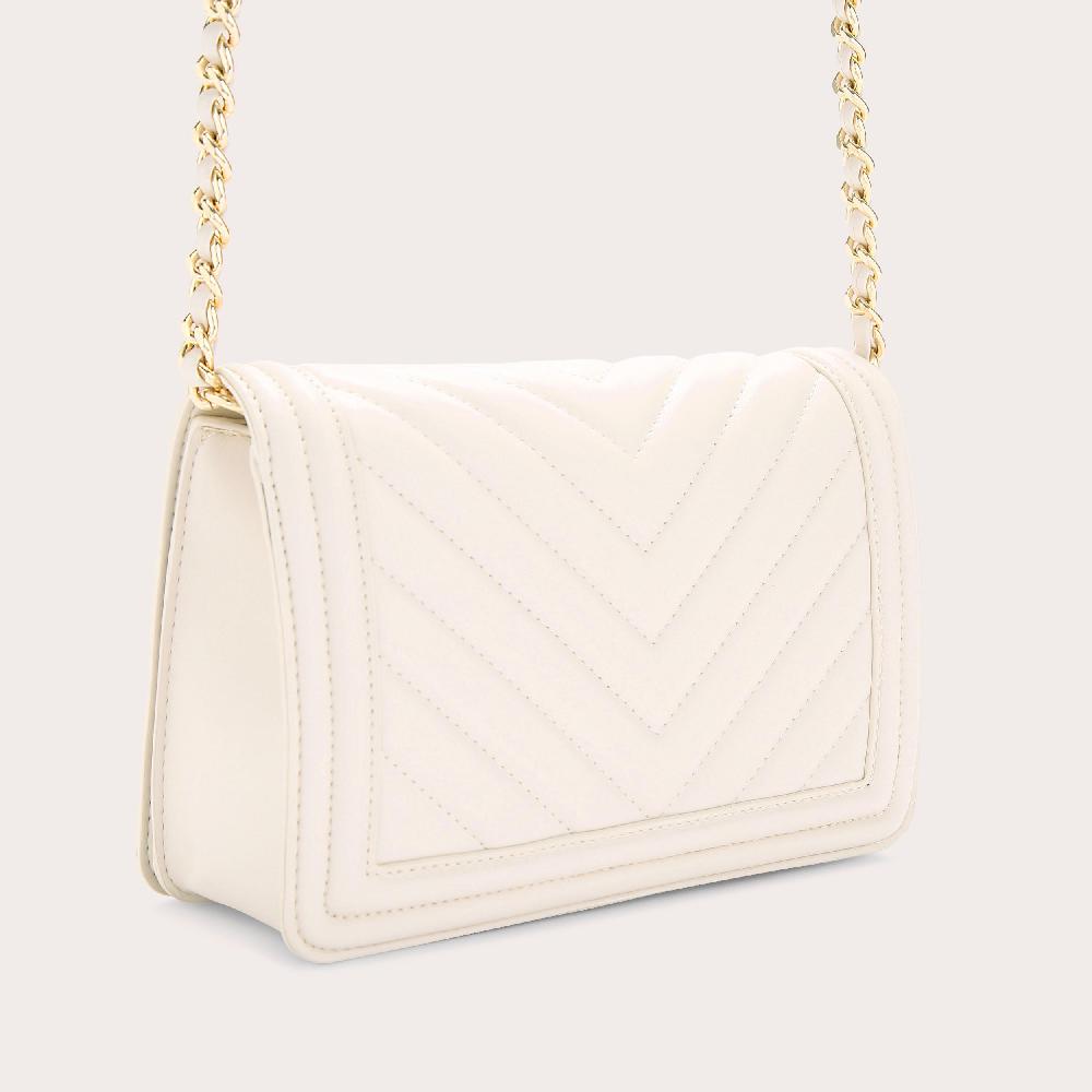 Carvela LARA TASSEL FLAPOVER Bone Quilted Cross Body Bag By CARVELA