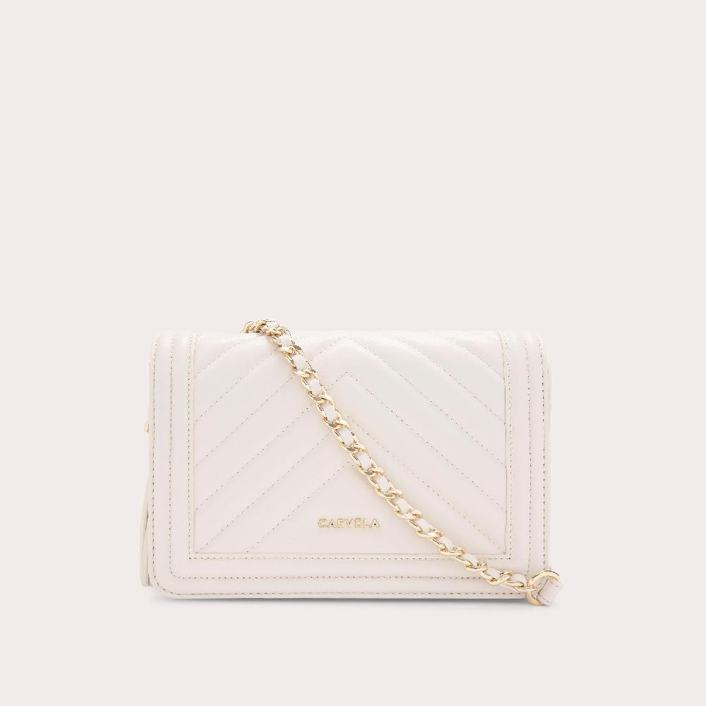 carvela LARA TASSEL FLAPOVER Bone Quilted Cross Body Bag by CARVELA
