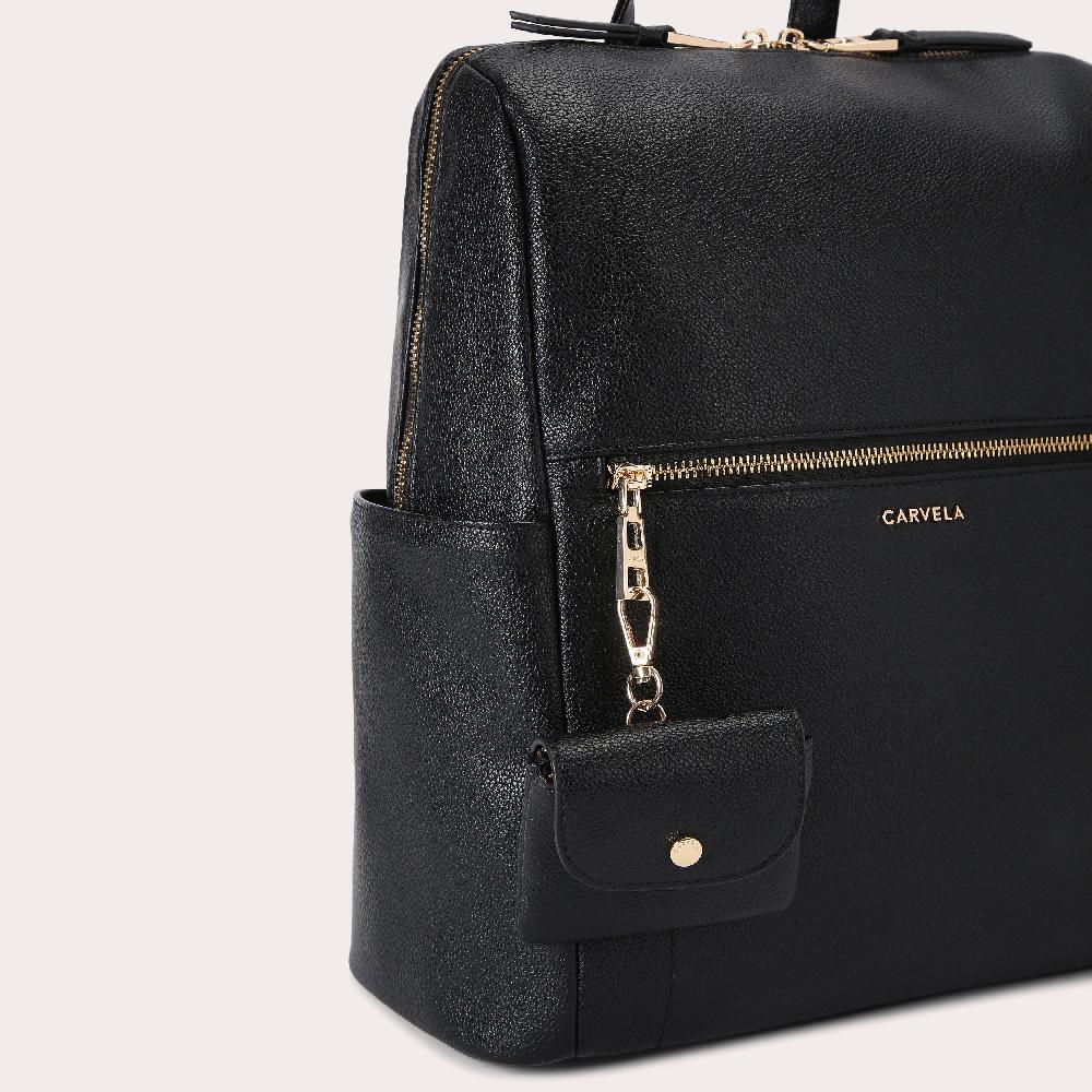 Carvela LARGE BACKPACK Black Grained Backpack By CARVELA