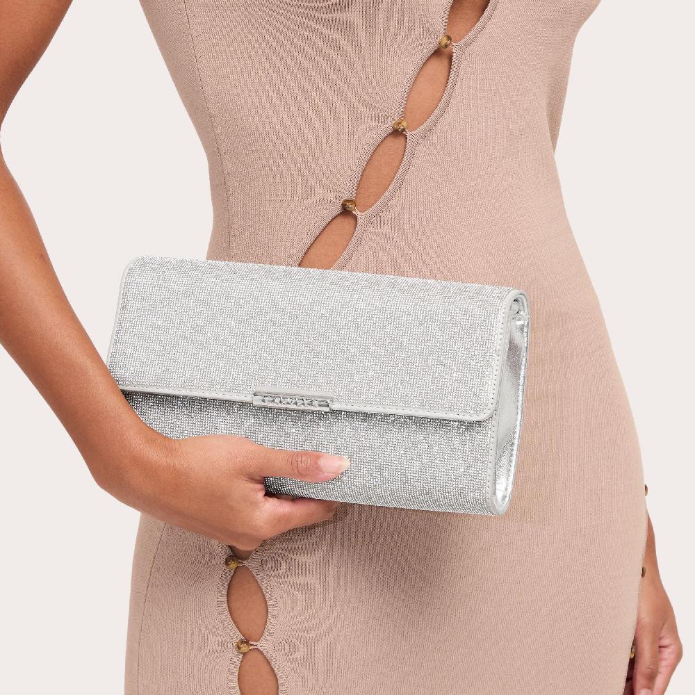 Carvela LARGE GALA CLUTCH 2 Silver Clutch Bag By CARVELA