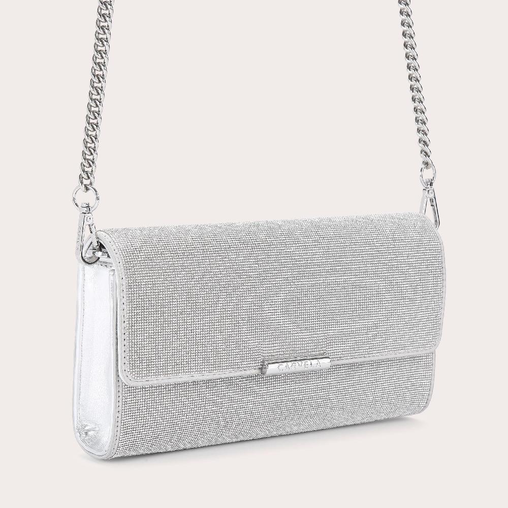 Carvela LARGE GALA CLUTCH 2 Silver Clutch Bag By CARVELA