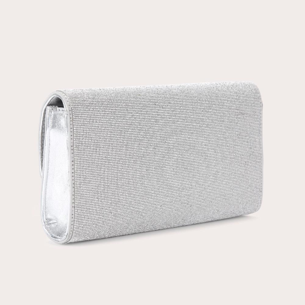 Carvela LARGE GALA CLUTCH 2 Silver Clutch Bag By CARVELA
