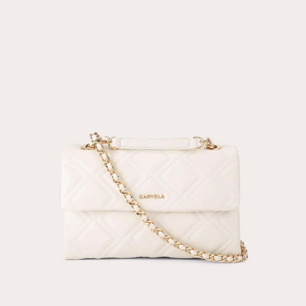 carvela LARGE ROSA CHAIN SHOULDER Bone Quilted Shoulder Bag by CARVELA