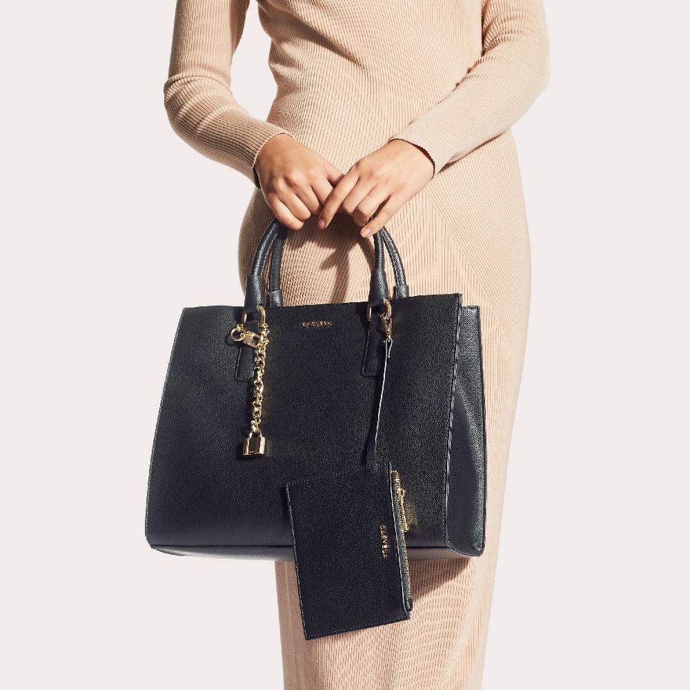 Carvela LATTE Black Large Cross Body Tote Bag By CARVELA