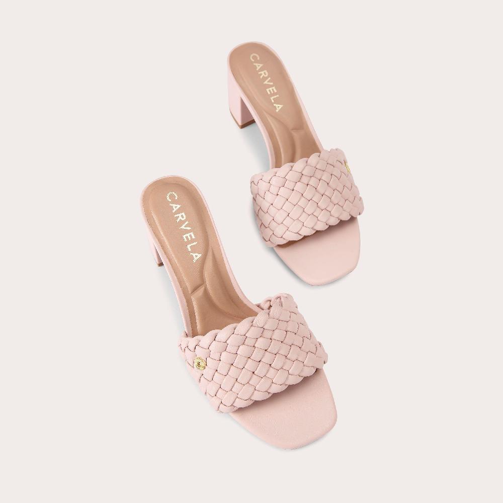 Carvela LATTICE Pink Woven Slip On Mules By CARVELA