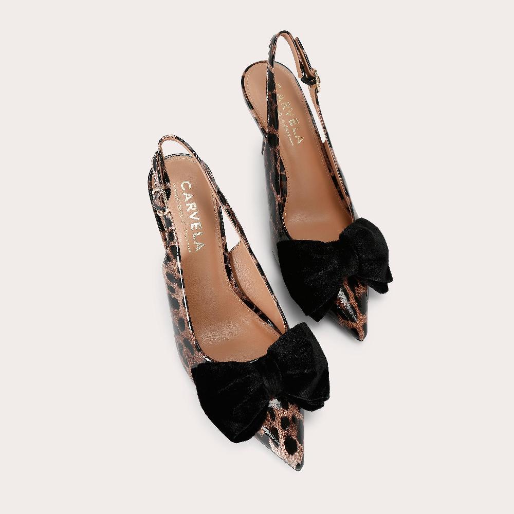 Carvela LAVISH BOW Leopard Print Patent Heel By CARVELA
