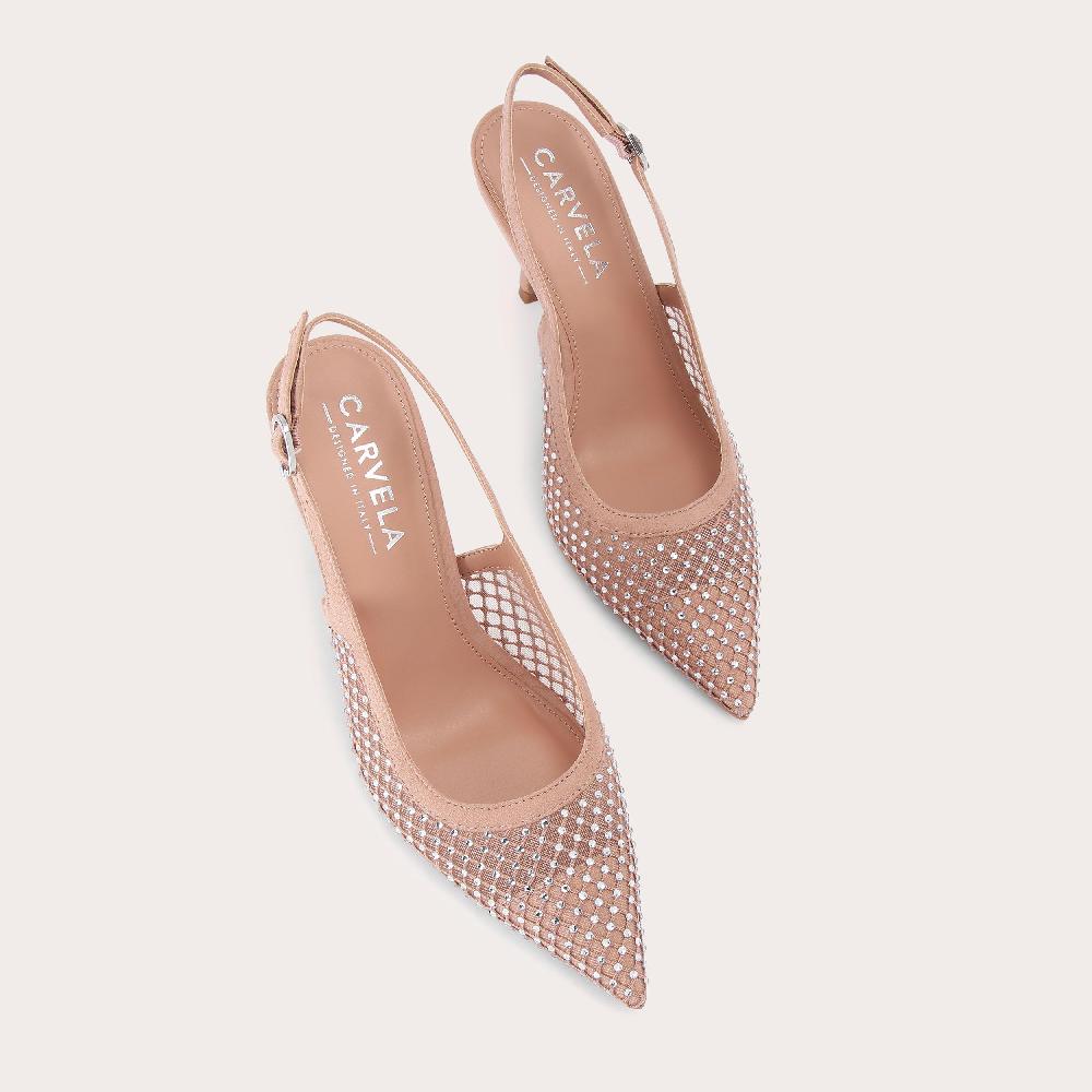 Carvela LAVISH JEWEL Blush Crystal Slingback Heel By CARVELA