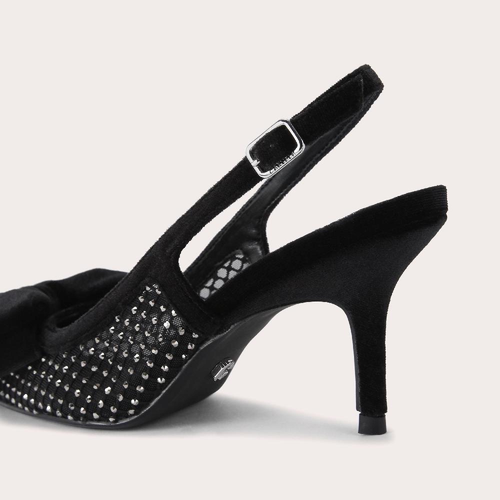 Carvela LAVISH JEWEL BOW Black Fabric Bow Heel By CARVELA