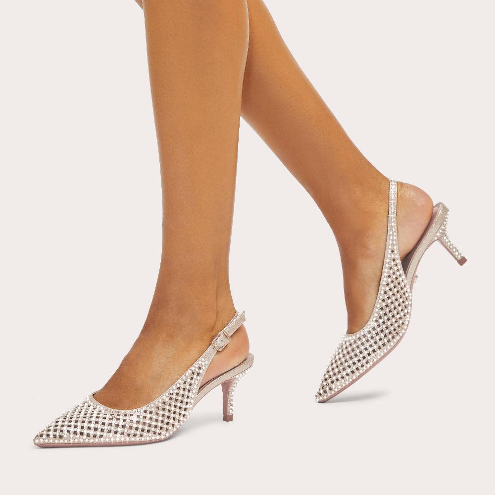 Carvela LAZER SLING Gold Laser Cut Slingback Heel By CARVELA